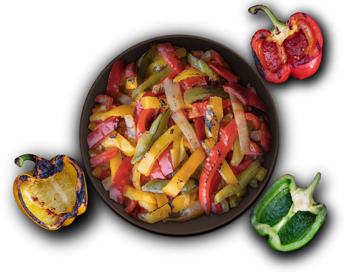 fire roasted peppers & onions grilled Meel corp