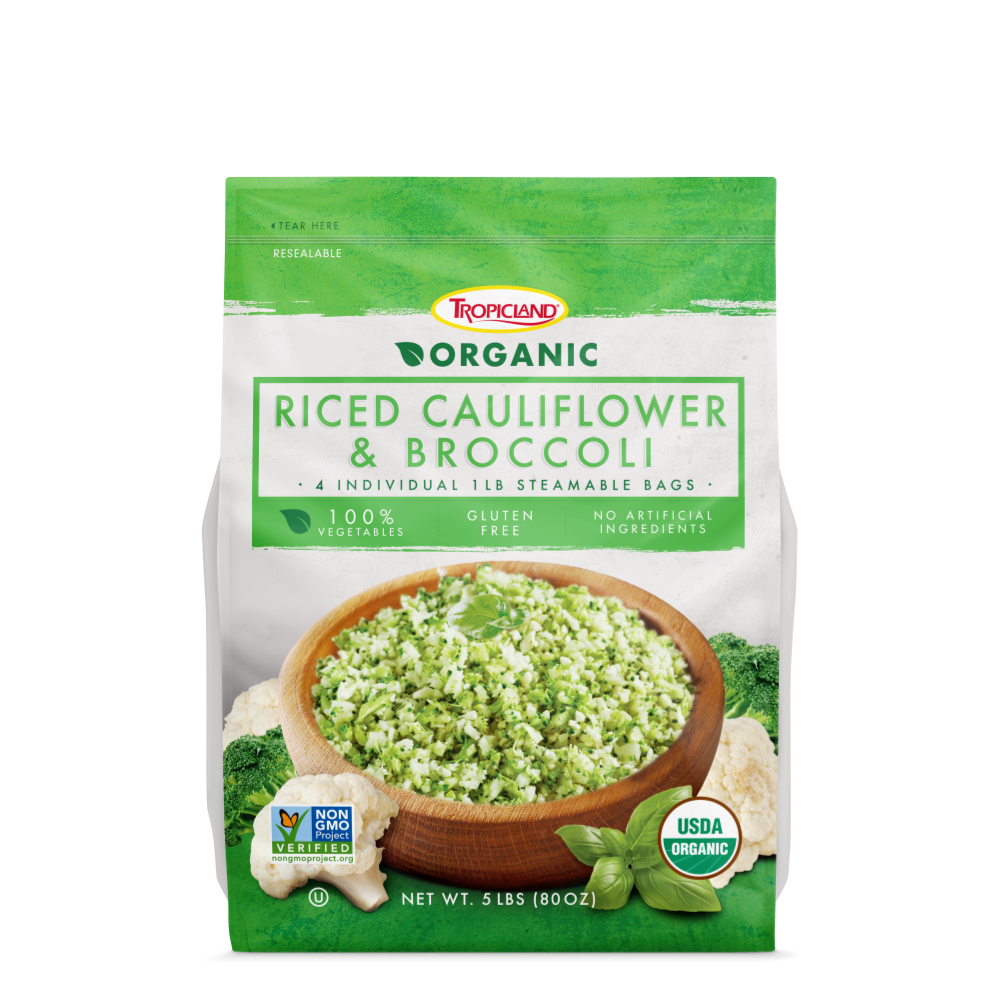 Organic Riced Cauliflower riced cauliflower & broccoli | organic – Meel corp